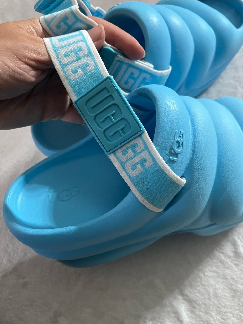 NWT UGG Aww Yeah Platform Sandals Summer Sky 8.5 Slingback Slides chunky foam - Picture 9 of 10
